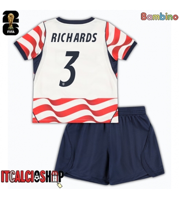 Stati Uniti Chris Richards #3 Prima Maglia Bambino Mondiali 2026 Manica Corta (+ Pantaloni corti)